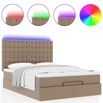 Struttura Letto Pouf con Materasso 140x190 cm Similpelle