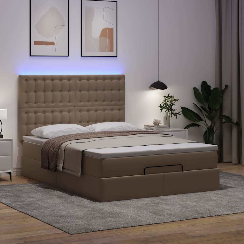 Struttura Letto Pouf con Materasso 140x200 cm Similpelle