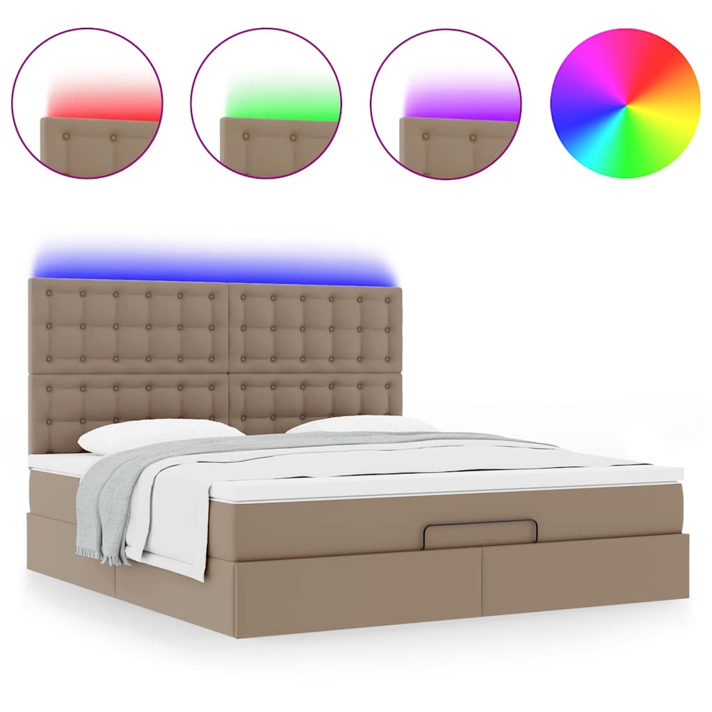 Struttura Letto Pouf con Materasso 160x200 cm Similpelle