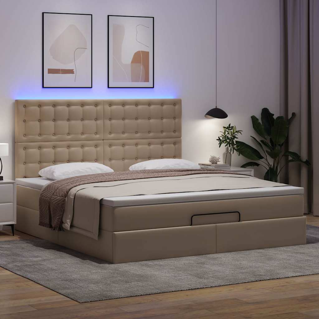 Struttura Letto Pouf con Materasso 180x200 cm Similpelle