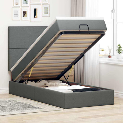 Struttura Letto Pouf con Materasso 90x190 cm in Tessuto