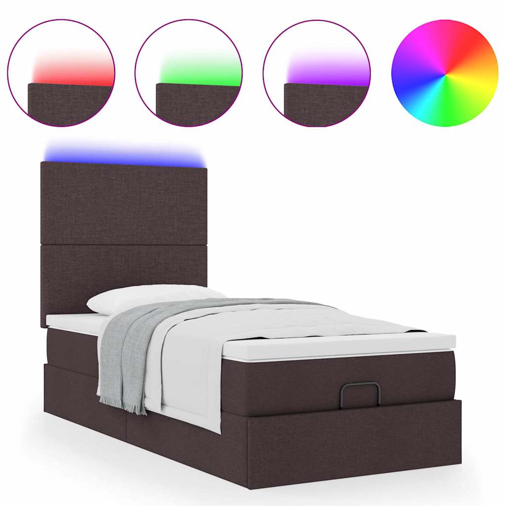 Struttura Letto Pouf con Materasso 100x200 cm in Tessuto