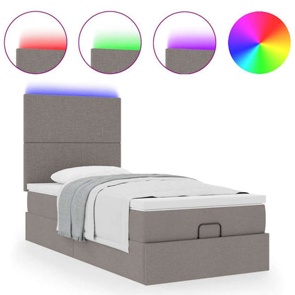 Struttura Letto Pouf con Materasso Tortora 100x200cm in Tessuto