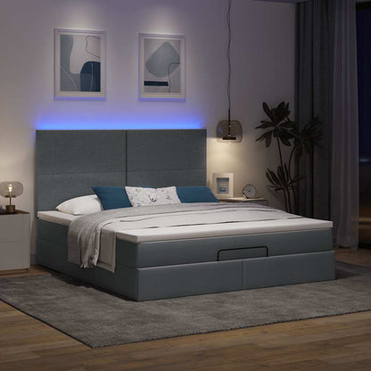 Struttura Letto Pouf con Materasso 160x200 cm in Tessuto