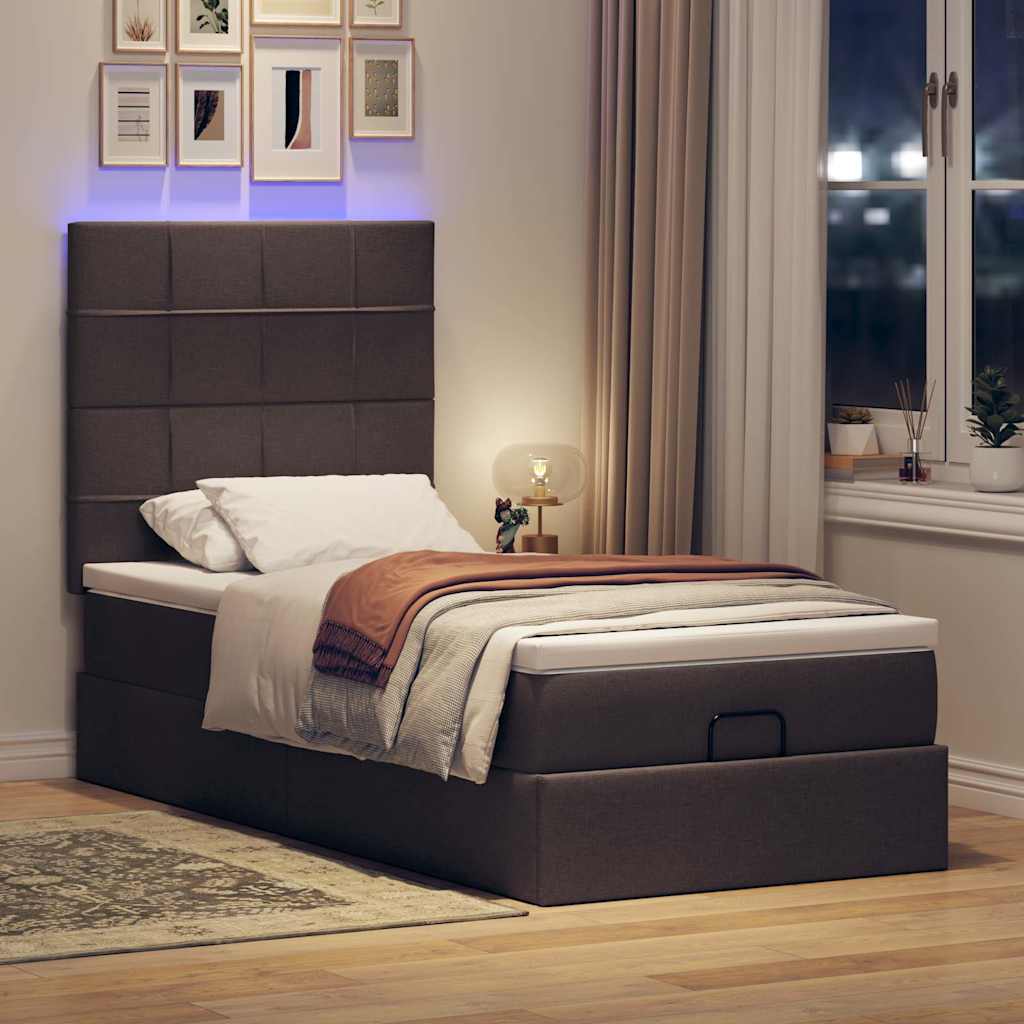 Struttura Letto Pouf con Materasso 80x200 cm in Tessuto
