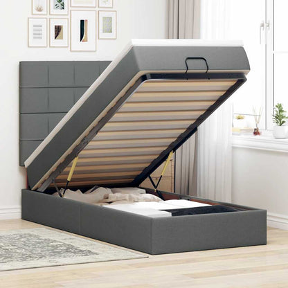 Struttura Letto Pouf con Materasso 100x200 cm in Tessuto
