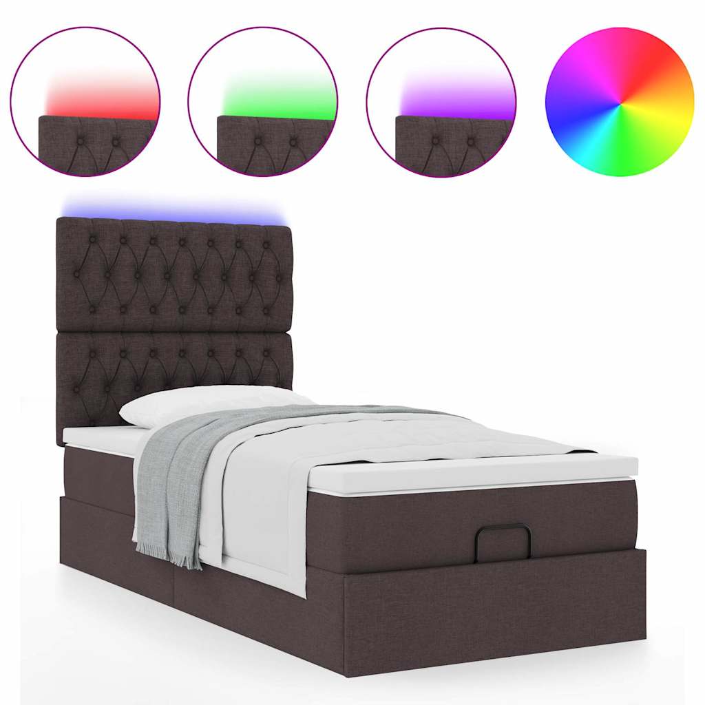 Struttura Letto Pouf con Materasso 90x190 cm in Tessuto