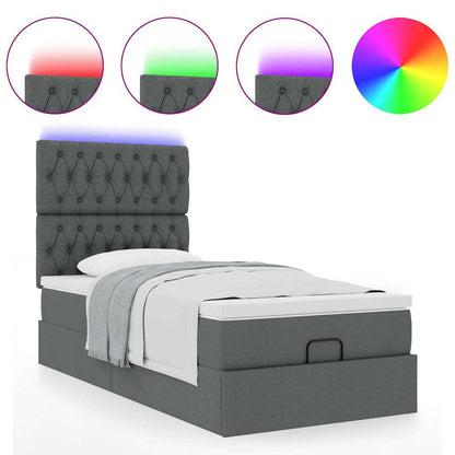 Struttura Letto Pouf con Materasso 100x200 cm in Tessuto