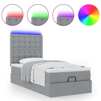 Struttura Letto Pouf con Materasso 100x200 cm in Tessuto