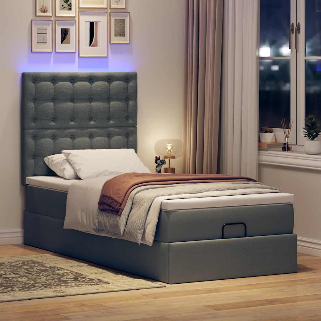 Struttura Letto Pouf con Materasso 100x200 cm in Tessuto