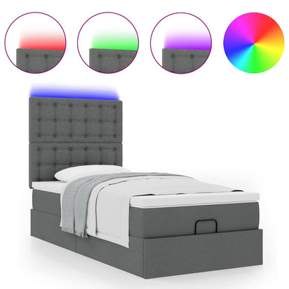 Struttura Letto Pouf con Materasso 100x200 cm in Tessuto