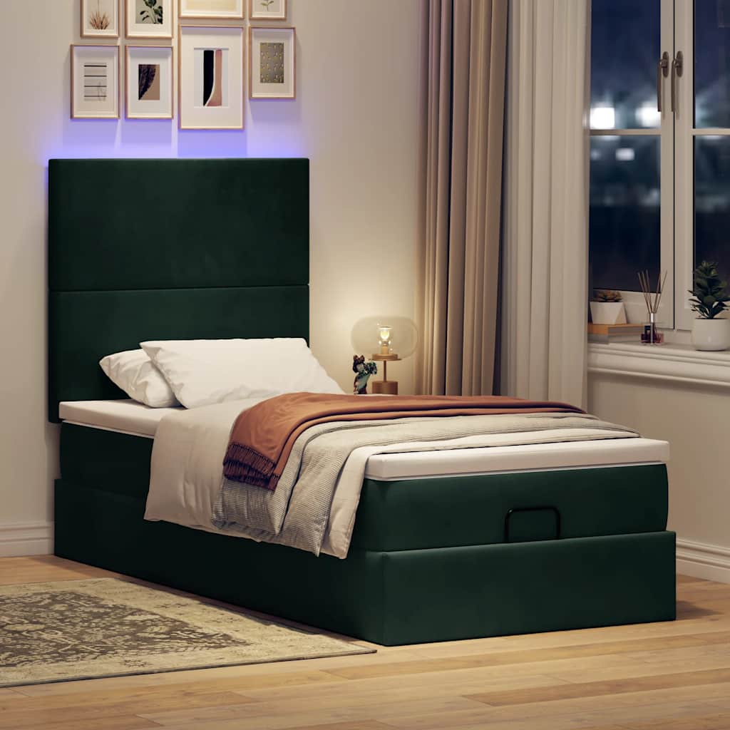 Struttura Letto Pouf con Materassi 80x200 cm Velluto