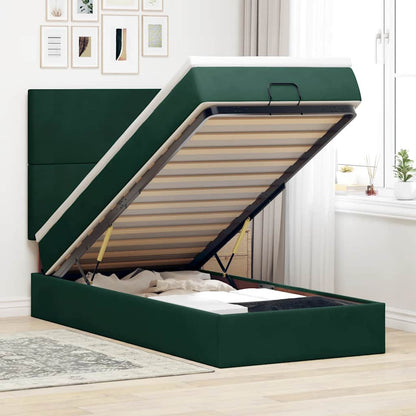 Struttura Letto Pouf con Materassi 90x190 cm in Velluto