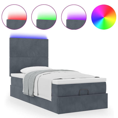 Struttura Letto Pouf con Materassi 100x200 cm Velluto