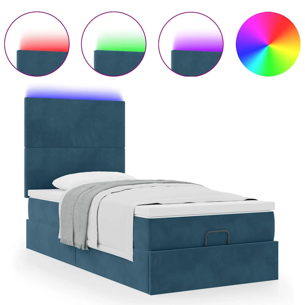 Struttura Letto Pouf con Materassi 100x200 cm Velluto