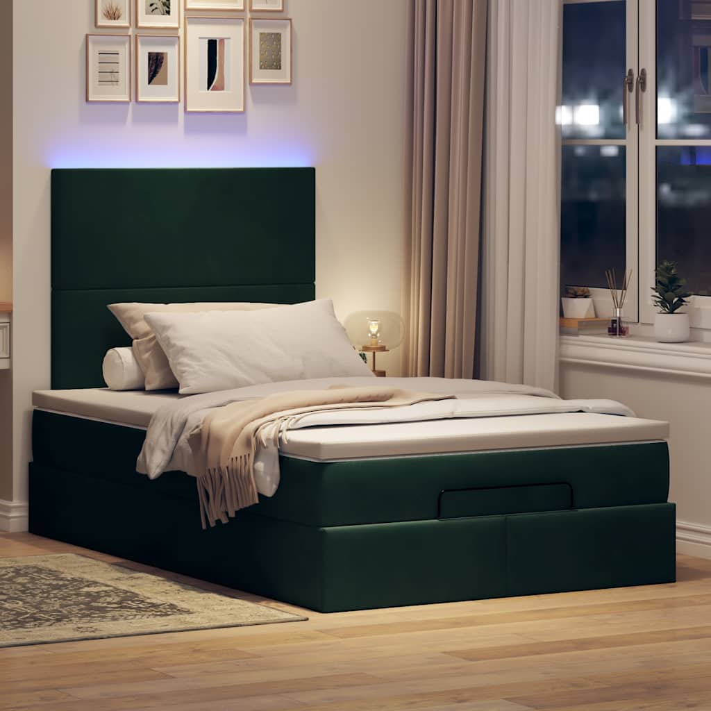 Struttura Letto Pouf con Materassi 120x200 cm Velluto