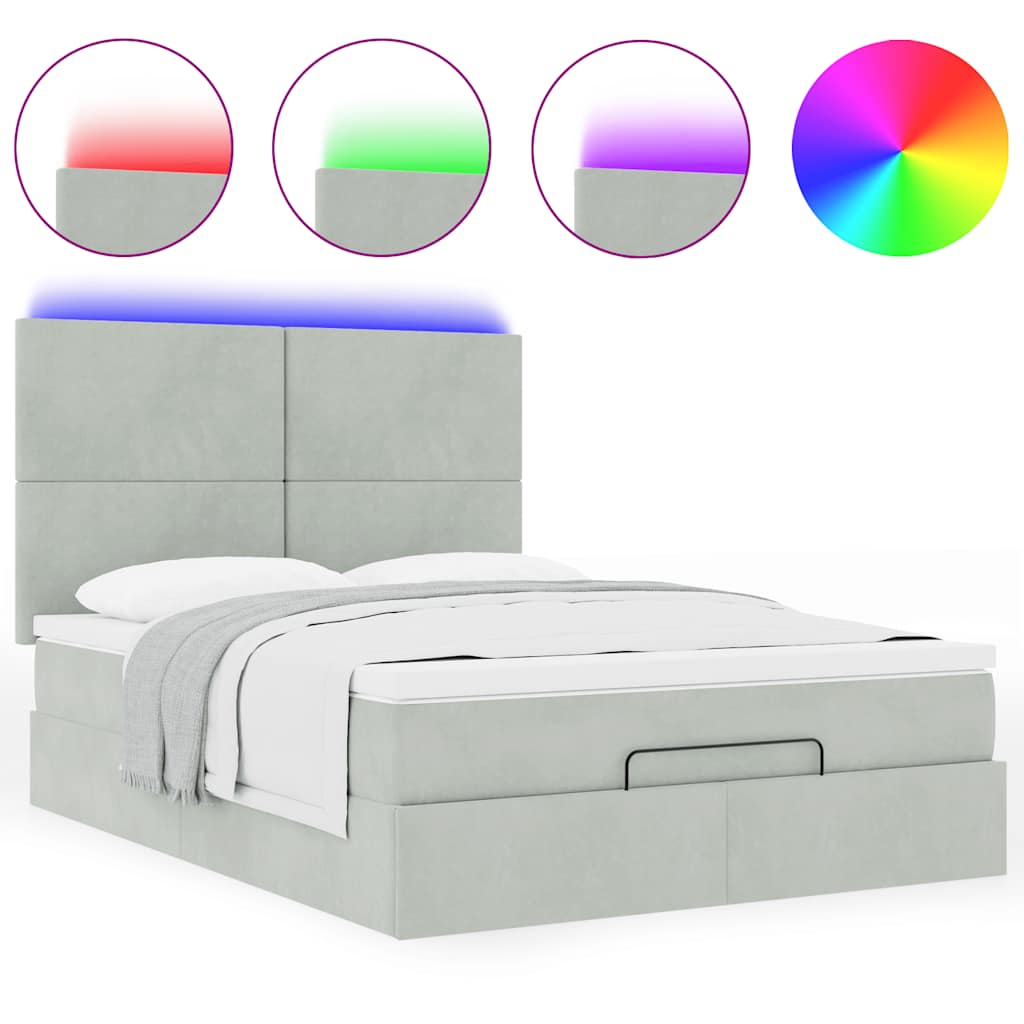 Struttura Letto Pouf con Materassi 140x200 cm in Velluto