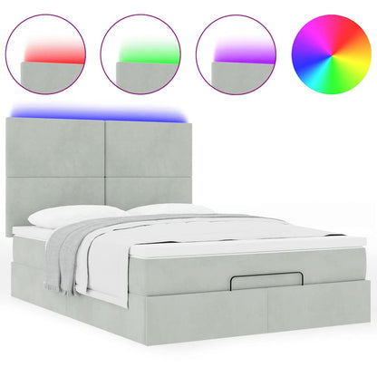 Struttura Letto Pouf con Materassi 140x200 cm in Velluto