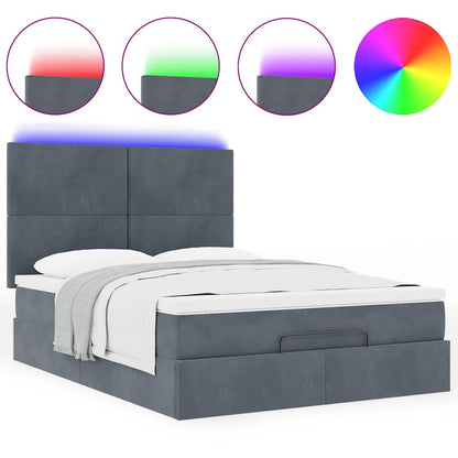 Struttura Letto Pouf con Materassi 140x200 cm in Velluto