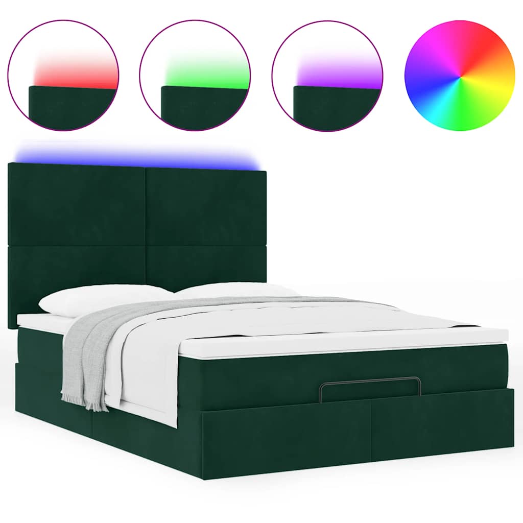 Struttura Letto Pouf con Materassi 140x200 cm in Velluto