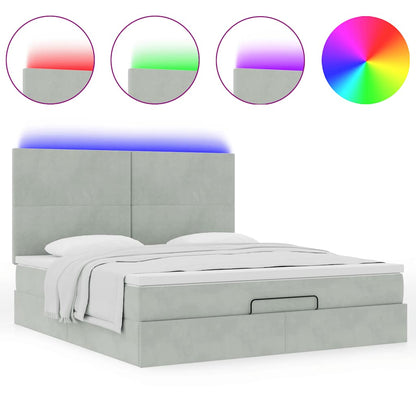 Struttura Letto Pouf con Materassi 160x200 cm in Velluto