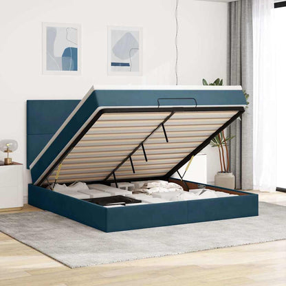 Struttura Letto Pouf con Materassi 160x200 cm Velluto