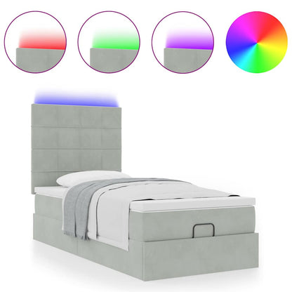 Struttura Letto Pouf con Materassi 80x200 cm in Velluto