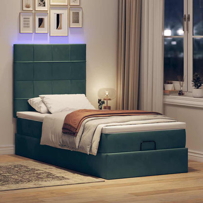 Struttura Letto Pouf con Materassi 90x200 cm in Velluto