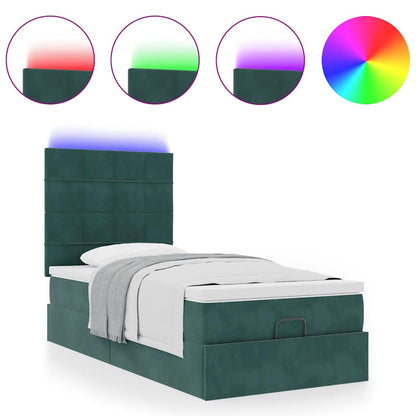 Struttura Letto Pouf con Materassi 90x200 cm in Velluto