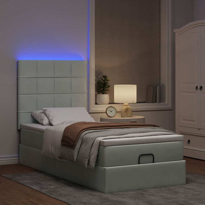 Struttura Letto Pouf con Materassi 100x200 cm Velluto