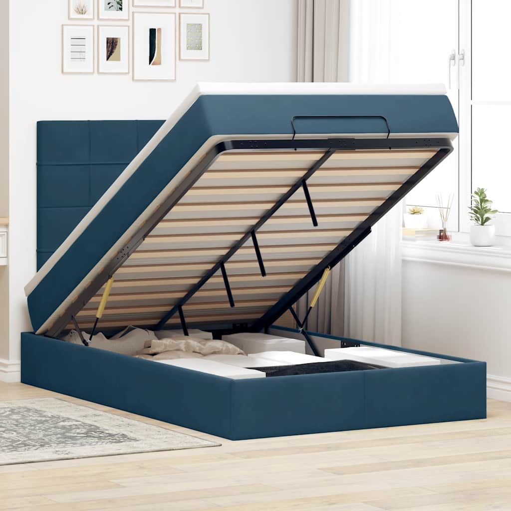 Struttura Letto Pouf con Materassi 120x190 cm Velluto