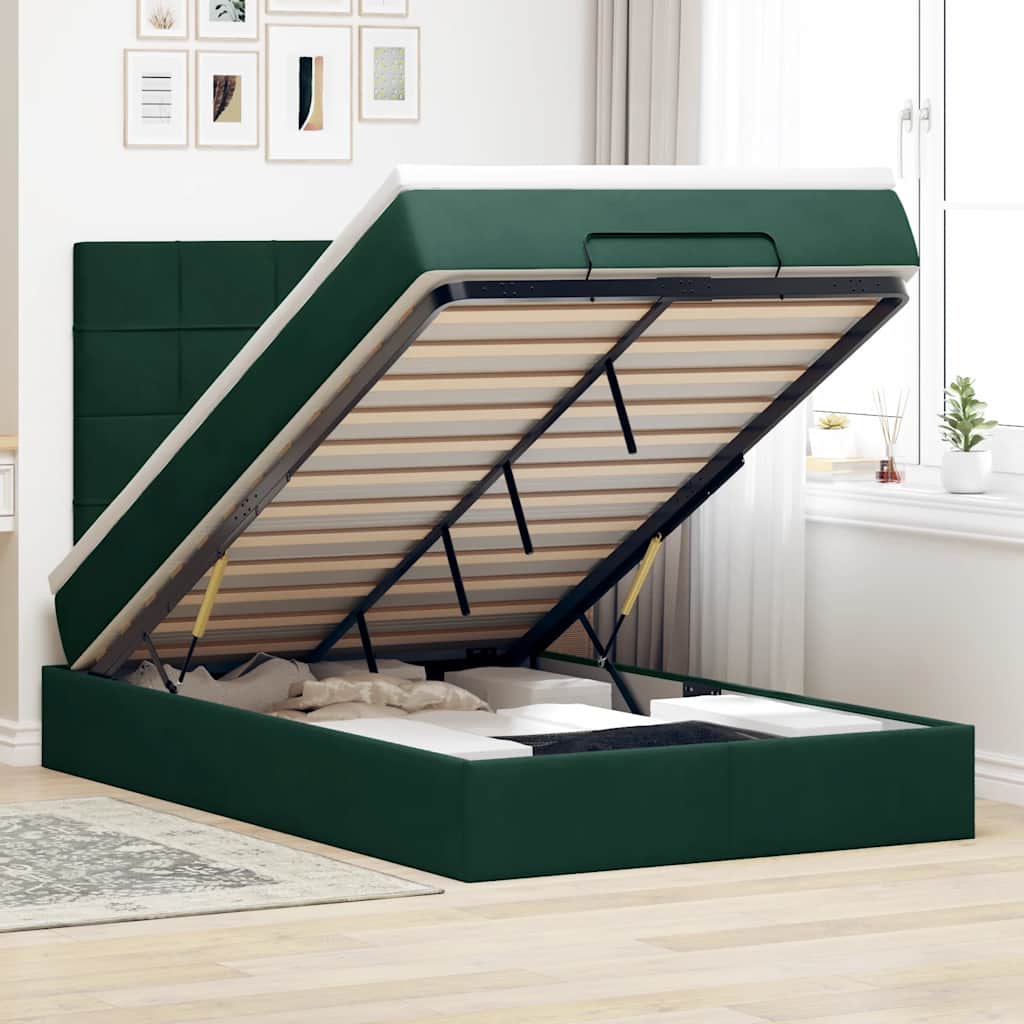 Struttura Letto Pouf con Materassi 120x200 cm Velluto