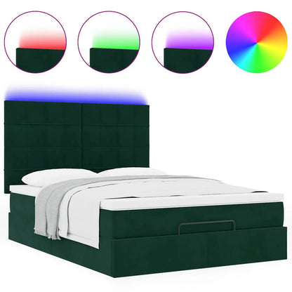 Struttura Letto Pouf con Materassi 140x190 cm in Velluto