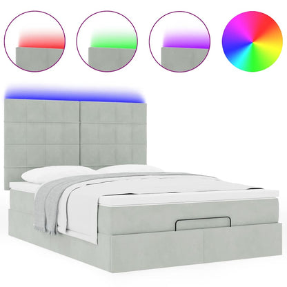 Struttura Letto Pouf con Materassi 140x200 cm in Velluto