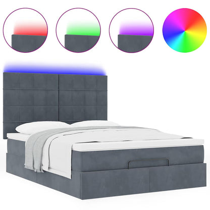 Struttura Letto Pouf con Materassi 140x200 cm in Velluto