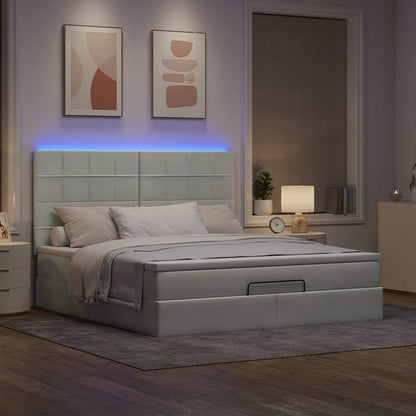 Struttura Letto Pouf con Materassi 160x200 cm in Velluto