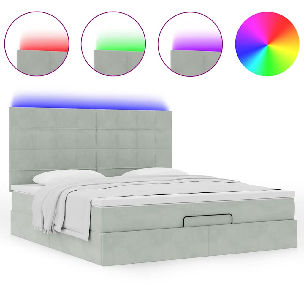 Struttura Letto Pouf con Materassi 160x200 cm in Velluto
