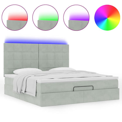 Struttura Letto Pouf con Materassi 160x200 cm in Velluto