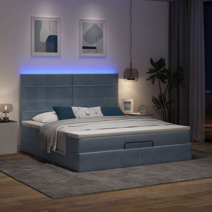 Struttura Letto Pouf con Materassi 160x200 cm in Velluto