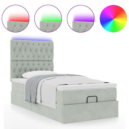 Struttura Letto Pouf con Materassi 80x200 cm in Velluto