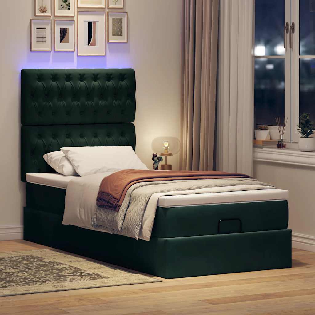 Struttura Letto Pouf con Materassi 80x200 cm Velluto