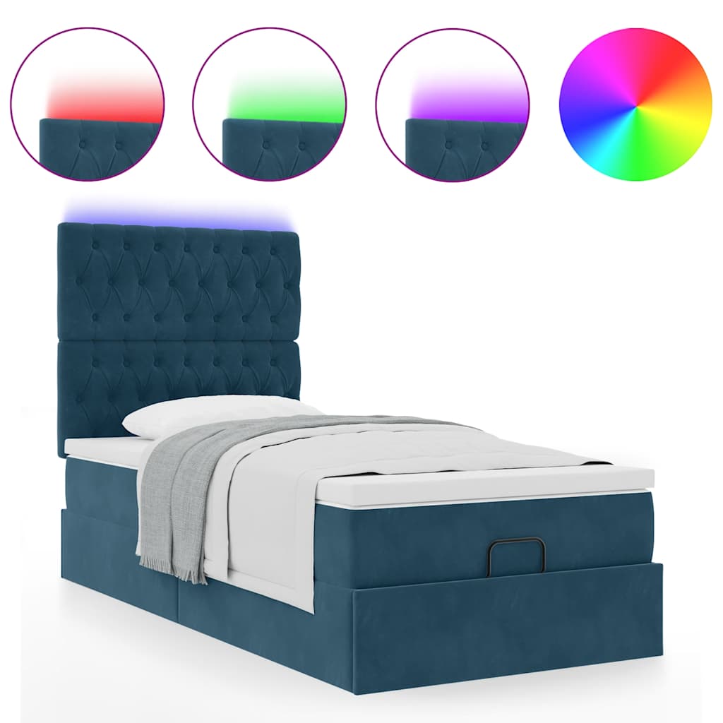 Struttura Letto Pouf con Materassi 80x200 cm Velluto