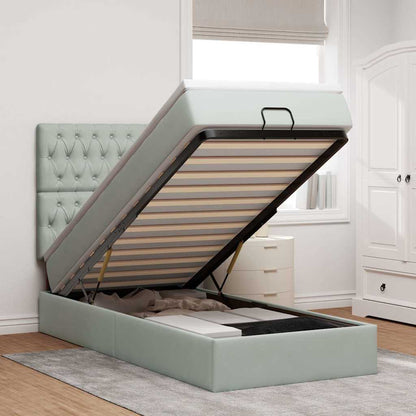 Struttura Letto Pouf con Materassi 100x200 cm Velluto