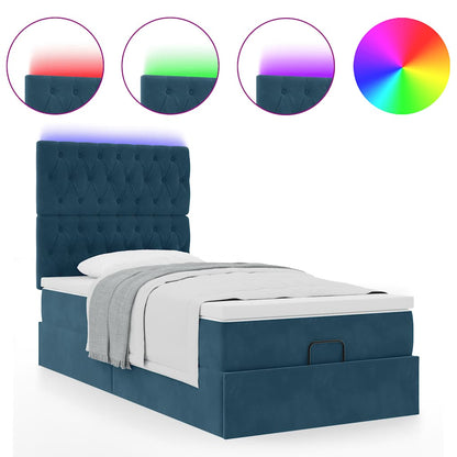 Struttura Letto Pouf con Materassi 100x200 cm Velluto