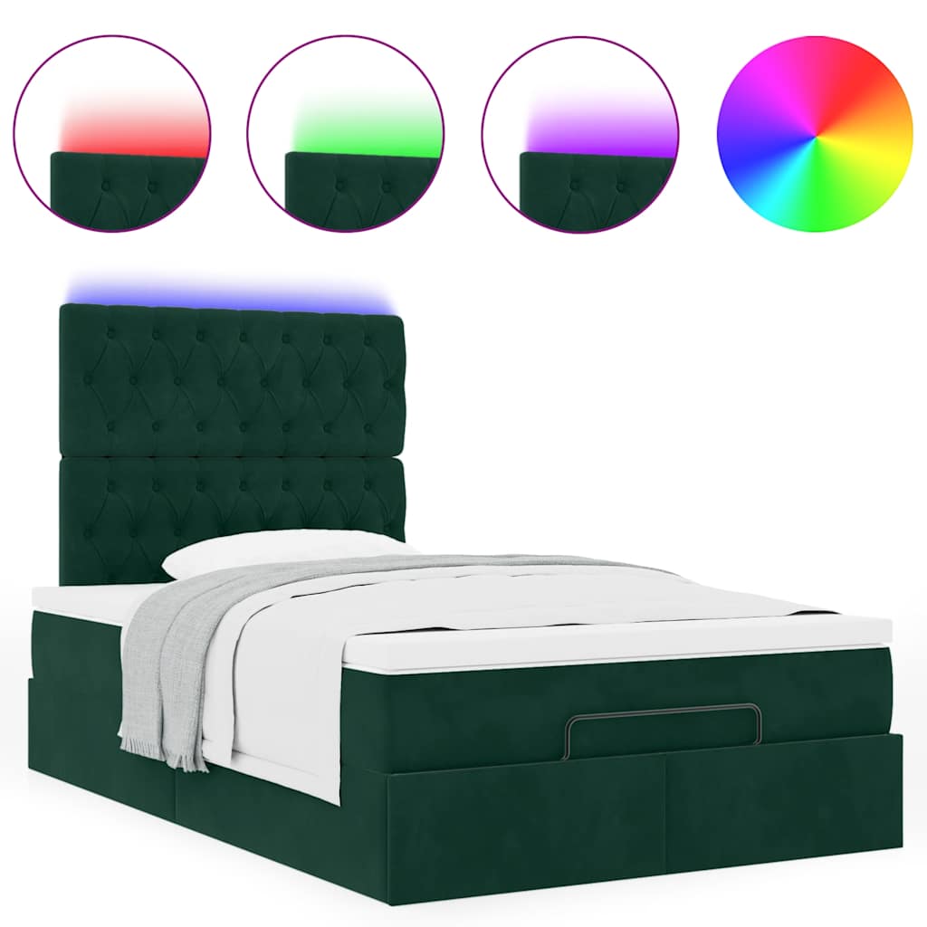 Struttura Letto Pouf con Materassi 120x190 cm Velluto