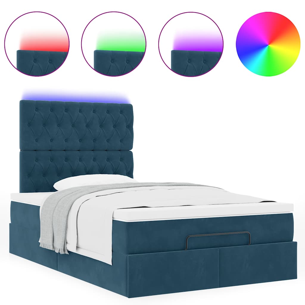 Struttura Letto Pouf con Materassi 120x190 cm Velluto