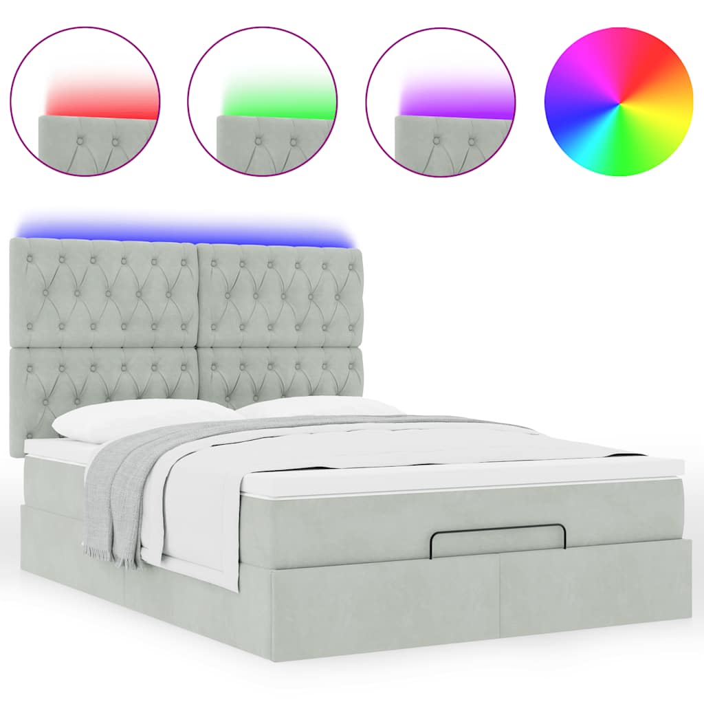 Struttura Letto Pouf con Materassi 140x200 cm in Velluto