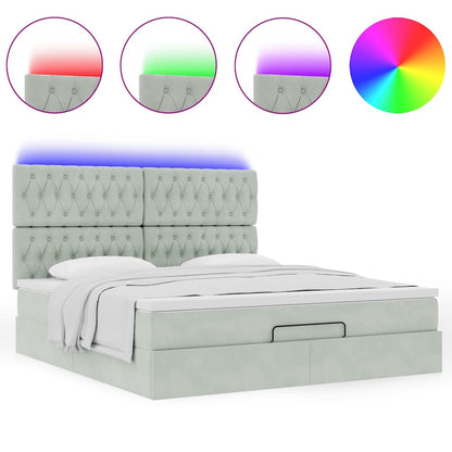 Struttura Letto Pouf con Materassi 160x200 cm in Velluto