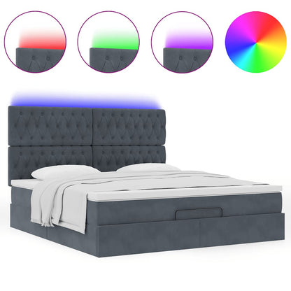 Struttura Letto Pouf con Materassi 160x200 cm in Velluto