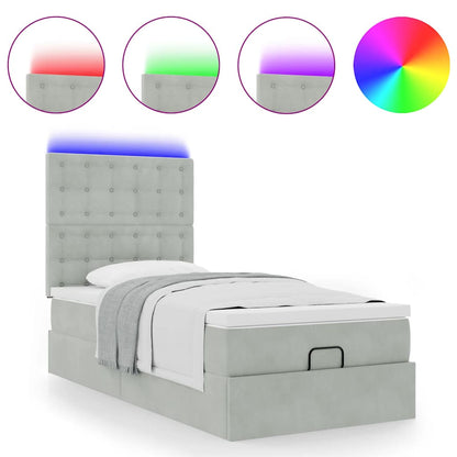 Struttura Letto Pouf con Materassi 80x200 cm in Velluto